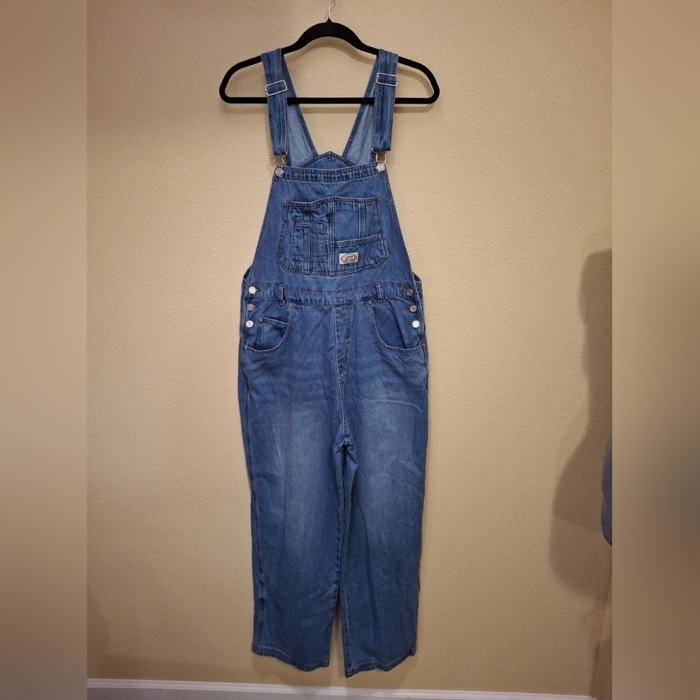 Lana Roux 90s Retro Revolt Dungaree Utility Denim Jean Overalls - Size XL